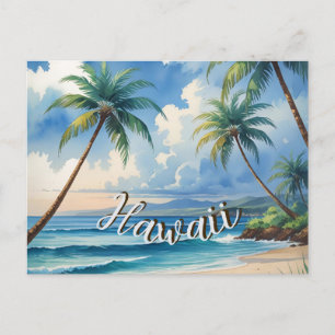 Vintage Stil Hawaii Travel Kusten Blue Sea Helg Vykort