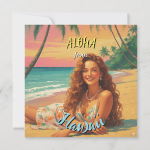 Vintage Stil Hawaiian Travel Aloha från Hawaii Julkort
