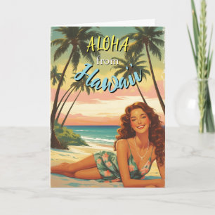 Vintage Stil Hawaiian Travel Aloha från Hawaii Kort