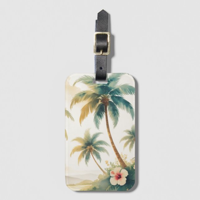 Vintage Stil Hawaiian Travel Honolulu Bagagebricka (Framsida vertikal)