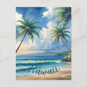 Vintage Stil Hawaiian Travel Honolulu Blue Sea Helg Vykort