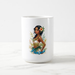 Vintage Stil Hawaiian Travel Honolulu Hula Girl Kaffemugg