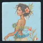 Vintage Stil Hawaiian Travel Honolulu Hula Girl Stenunderlägg<br><div class="desc">Hula Girl - Carnival - Aloha Honolulu Caribbean Travel Artworks - Vintage Hawaiian Advertisement</div>