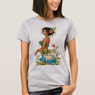 Vintage Stil Hawaiian Travel Honolulu Hula Girl T Shirt
