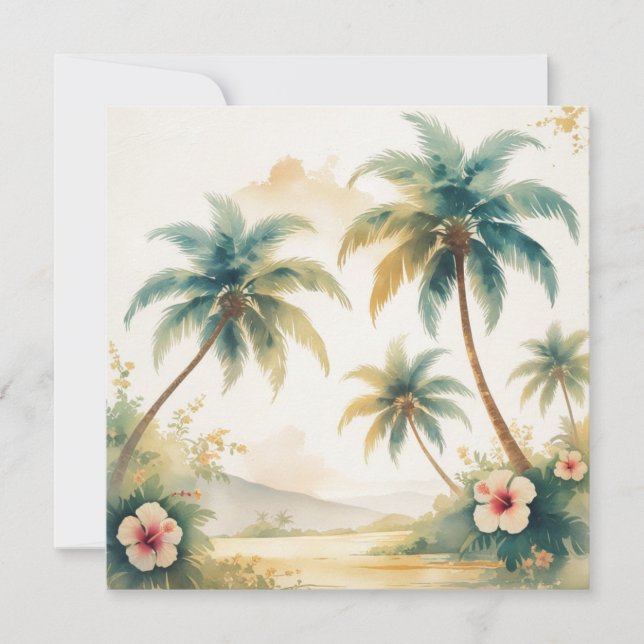 Vintage Stil Hawaiian Travel Honolulu Julkort (Framsida)