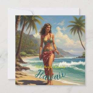 Vintage Stil Hawaiian Travel Honolulu Mid Pacific