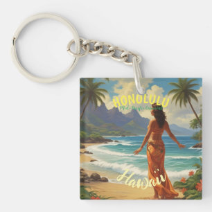 Vintage Stil Hawaiian Travel Honolulu Mid Pacific