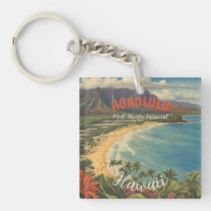 Vintage Stil Hawaiian Travel Honolulu Mid Pacific