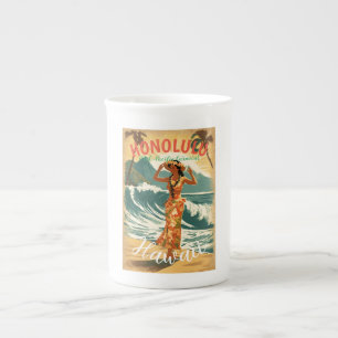 Vintage Stil Hawaiian Travel Honolulu Mid Pacific Benporslin Mugg