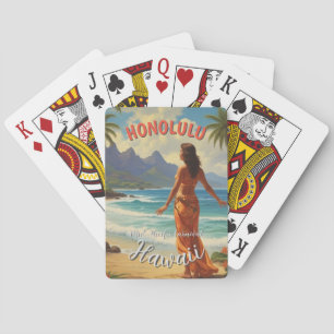 Vintage Stil Hawaiian Travel Honolulu Mid Pacific Casinokort