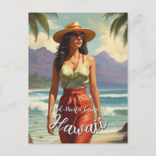 Vintage Stil Hawaiian Travel Honolulu Mid Pacific Helg Vykort
