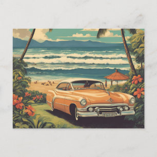 Vintage Stil Hawaiian Travel Honolulu Mid Pacific Helg Vykort