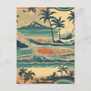 Vintage Stil Hawaiian Travel Honolulu Mid Pacific Helg Vykort