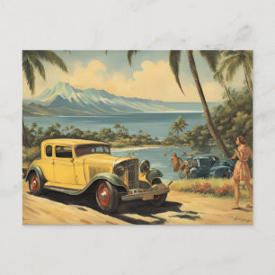 Vintage Stil Hawaiian Travel Honolulu Mid Pacific Helg Vykort