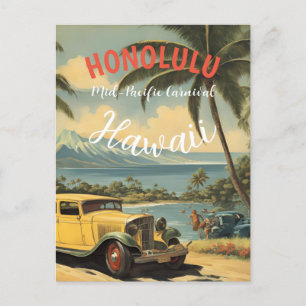 Vintage Stil Hawaiian Travel Honolulu Mid Pacific Helg Vykort