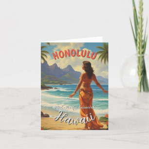 Vintage Stil Hawaiian Travel Honolulu Mid Pacific Helgkort