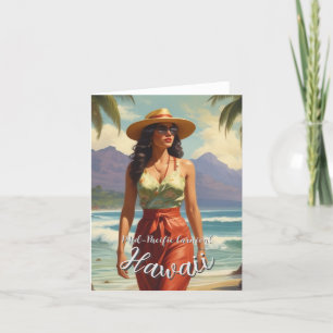 Vintage Stil Hawaiian Travel Honolulu Mid Pacific Helgkort