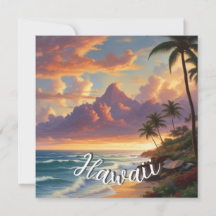 Vintage Stil Hawaiian Travel Honolulu Mid Pacific Kort