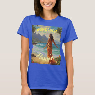 Vintage Stil Hawaiian Travel Honolulu Mid Pacific T Shirt