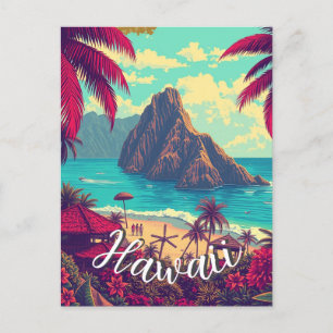 Vintage Stil Hawaiian Travel Honolulu Mid Pacific Vykort