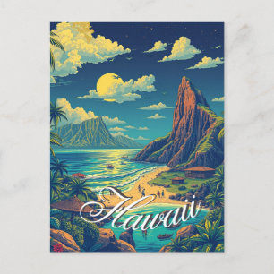 Vintage Stil Hawaiian Travel Honolulu Mid Pacific Vykort