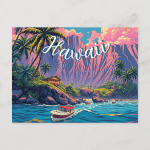 Vintage Stil Hawaiian Travel Honolulu Mid Pacific Vykort