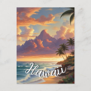 Vintage Stil Hawaiian Travel Honolulu Mid Pacific Vykort