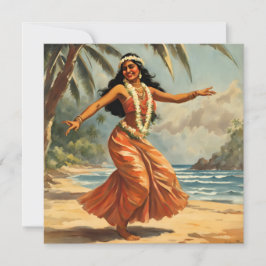 Vintage Stil Hawaiian Travel Hula Girl Dancing Julkort