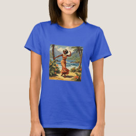 Vintage Stil Hawaiian Travel Hula Girl Dancing T Shirt