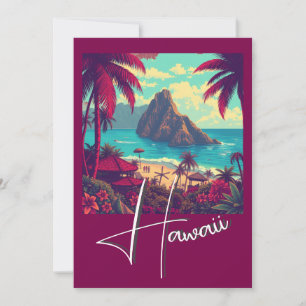 Vintage stil hawaiianskt resmål Honolulu Mid-Pacif Julkort