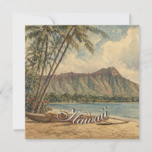 Vintage stil hawaiianskt resmål kust hav julkort