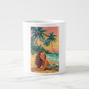 Vintage stil hawaiianskt resor Aloha från Hawaii Jumbo Mugg