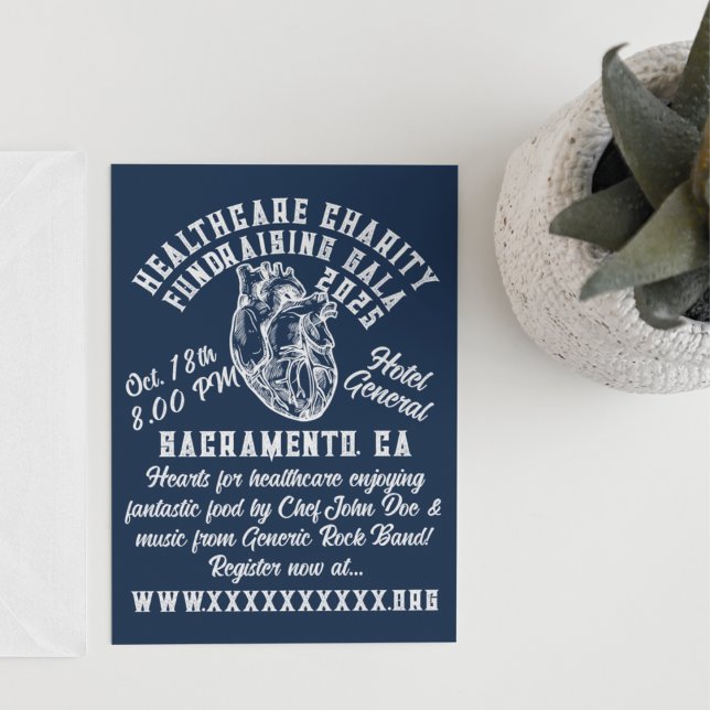 Vintage-Stil Health Charity Fundraiser Inbjudningar (Skapare uppladdad)