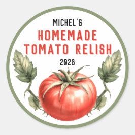 Vintage stil hemmagjord tomatrelisch etikett