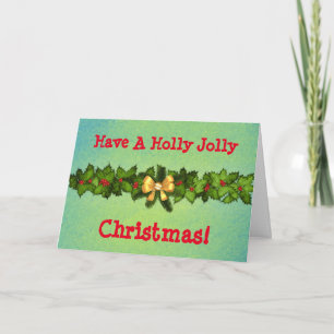 Vintage Stil Holly Jolly-julkort Helgdag Kort