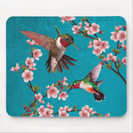 Vintage Stil Hummingbird målning Musmatta