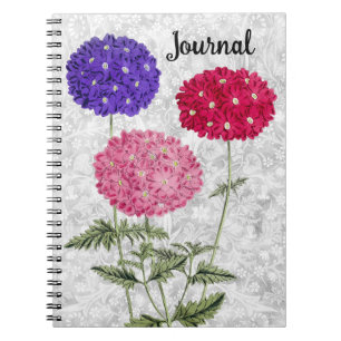 Vintage Stil Hydrangea Flowers Journal bärbar dato Anteckningsbok