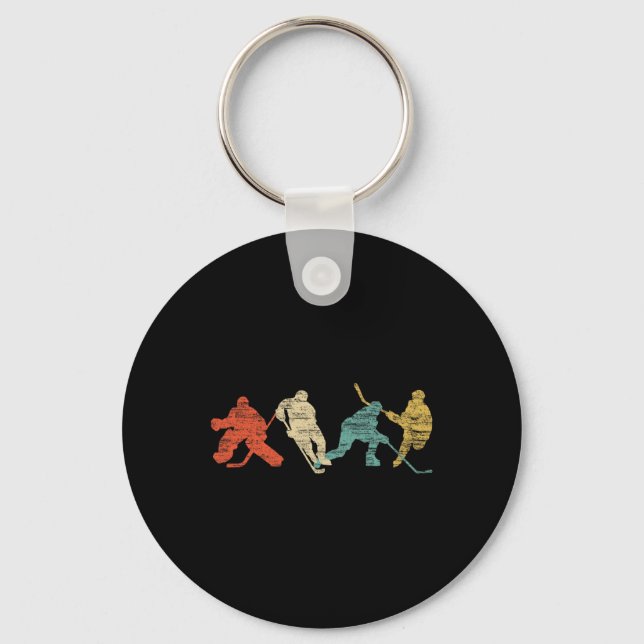 Vintage Stil Ice Hockey Nyckelring (Framsida)