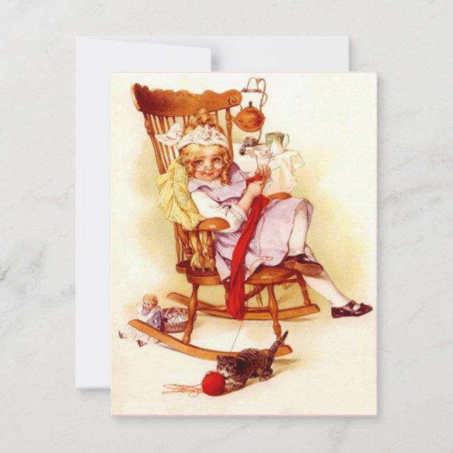 Vintage Stil inbjudningar, nålarbete sticka croche Inbjudningar (Framsida)