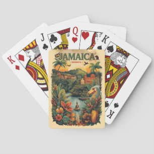 Vintage stil Jamaica resemålning illustration Casinokort