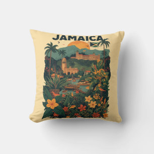 Vintage stil Jamaica resemålning illustration Kudde