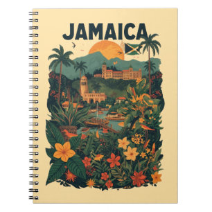 Vintage stil Jamaica resillustration Anteckningsbok