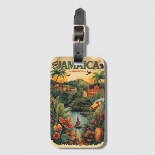 Vintage stil Jamaica resillustration Bagagebricka