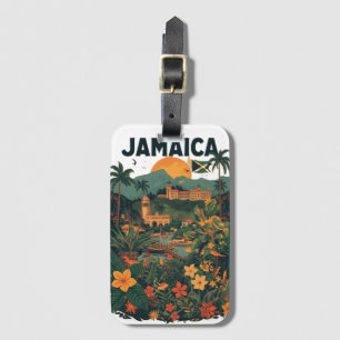 Vintage stil Jamaica resillustration Bagagebricka