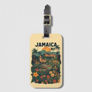 Vintage stil Jamaica resillustration Bagagebricka