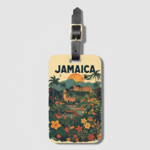 Vintage stil Jamaica resillustration Bagagebricka