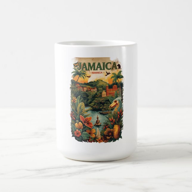 Vintage stil Jamaica resillustration Kaffemugg (Center)