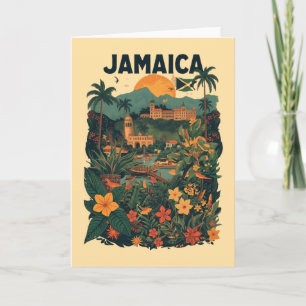 Vintage stil Jamaica resillustration Kort
