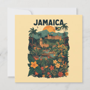 Vintage stil Jamaica resillustration kort