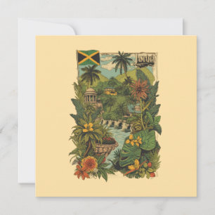 Vintage stil Jamaica resillustration kort